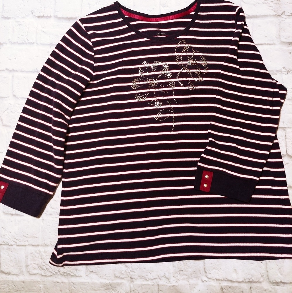 Navy Striped Top